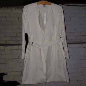 Dkny Trench White Coat